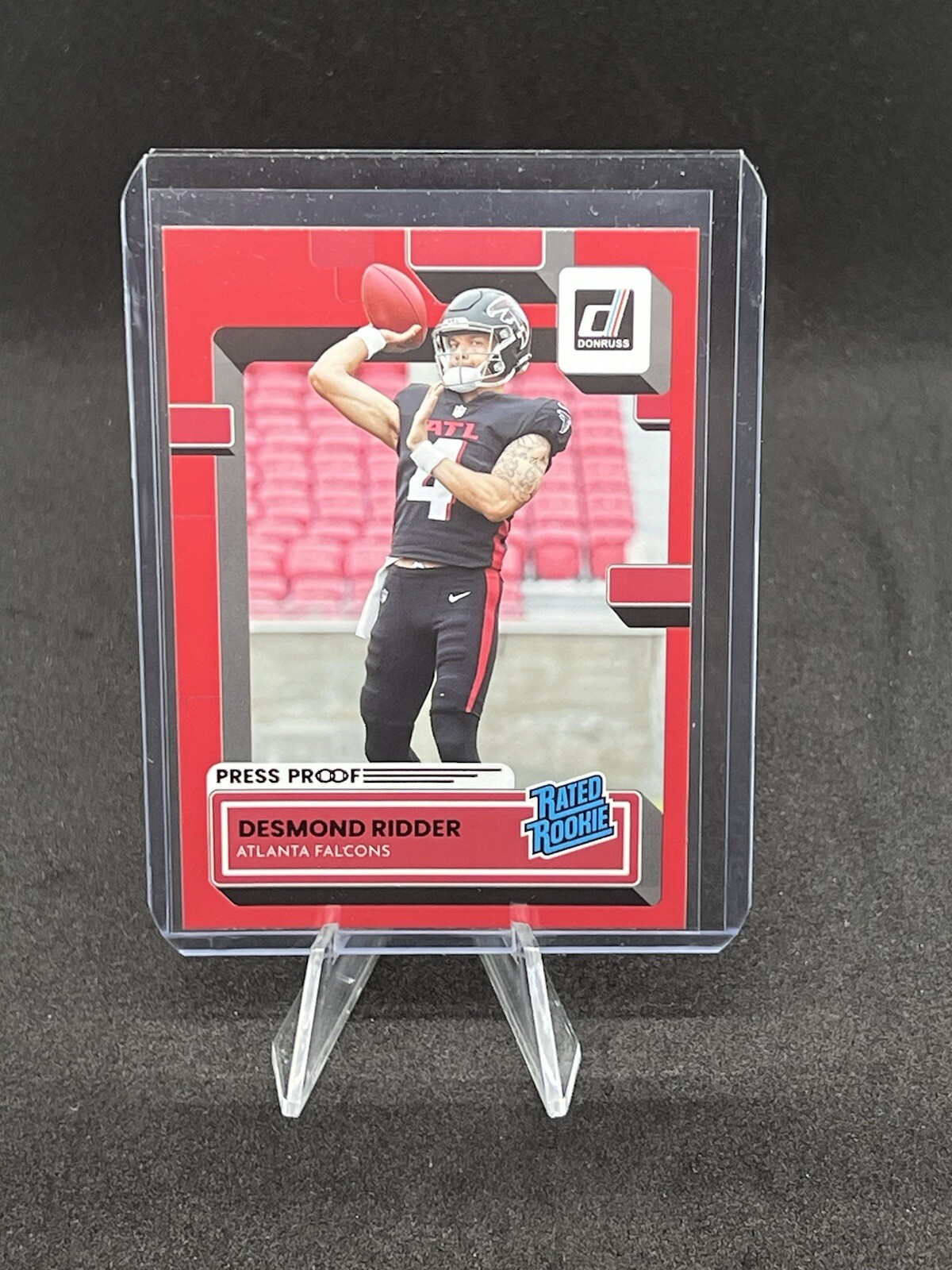 2022 Donruss Desmond Ridder Red Press Proof Rated Rookie #304 Falcons