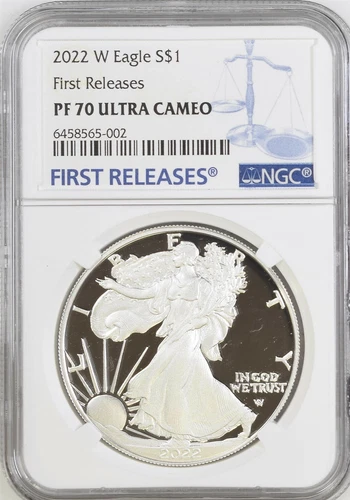 2022 W Proof American Silver Eagle First Releases 1oz Silver Coin NGC PF 70 UC