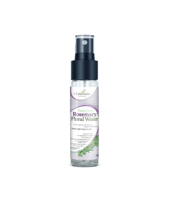 Organic 100% Rosemary Floral Water 30ml Oily Skin Type Glossy Hair Scalp health