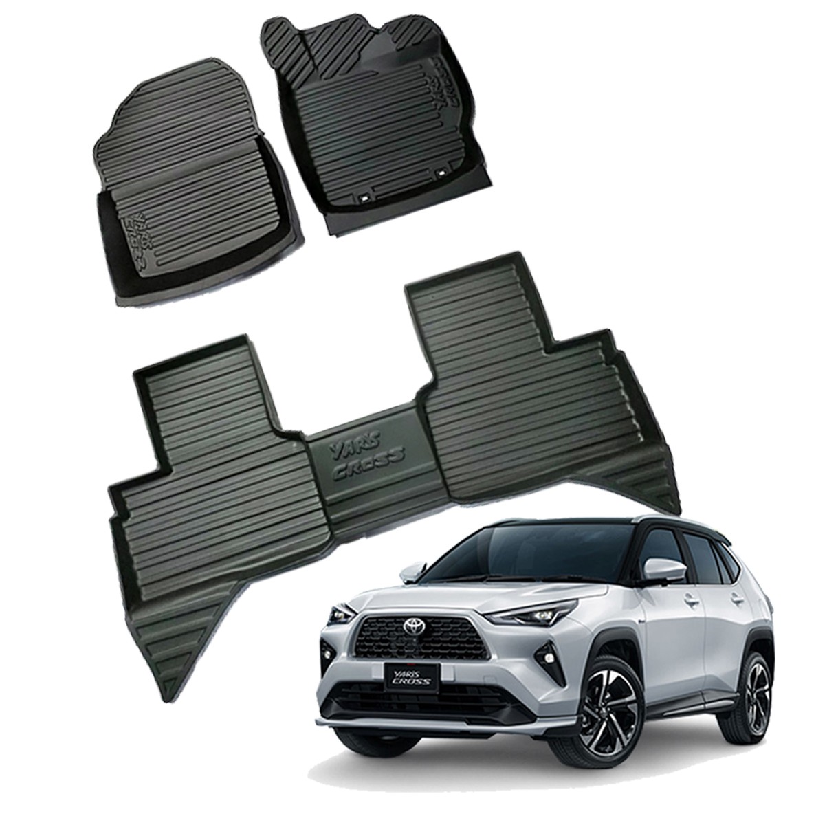 RHD Set Front Rear Floor Mats Liner For Toyota Yaris Cross 5Dr