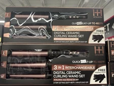3 In 1 Interchangeable Digital Ceramic Curling Wand Set