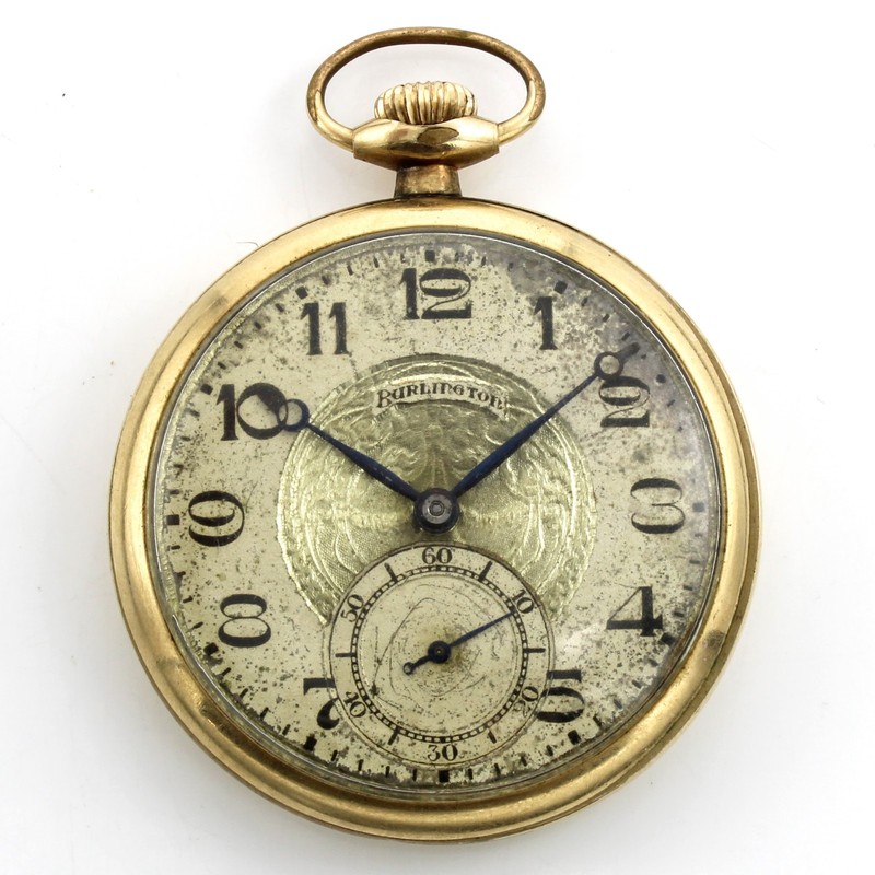 1920 Illinois Burlington 12s 21j 43mm Art Deco Subdial Pocket Watch #WB5780-1