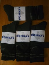 4 PAIRS OF BOMBAS BLACK SOCKS UNISEX SIZE LARGE