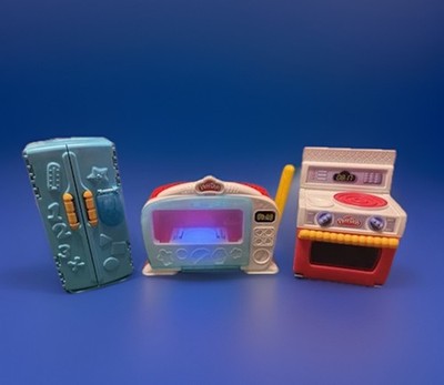 Lot of 3 Vintage Play-Doh Kitchen Creations Magical Oven Microwave Refrigerator