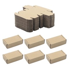 50 Pack Kraft Paper Boxes, Foldable Rectangular Paper Box Packing Box for shi...