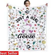 Goose Blanket Soft Cozy Flannel Geese Themed Throw Blanket Funny Cute Stuff A...
