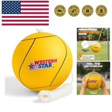 Tetherball Game Set - Soft-Touch Tether Ball with 2 Reinforced Attached Ropes...