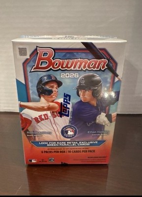 2026 Bowman Baseball Blaster Box Factory Sealed 6 Packs 60 Cards MLB   QTY