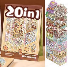 20Pcs20in1 3D Landscape Sticker Collection Book Album Cartoon Scene DIY Toy Game