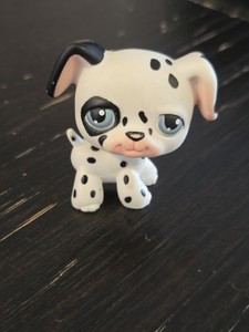 LPS G2 Standing Dalmatian Dog #44- Authentic Littlest Pet Shop Hasbro Blue Eyes