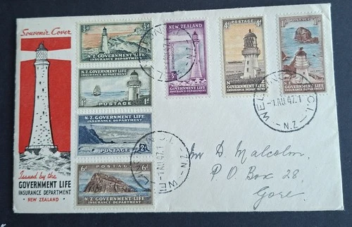 New Zealand, Government Life Insurance Department, First Day Cover, 1 Aug 1947