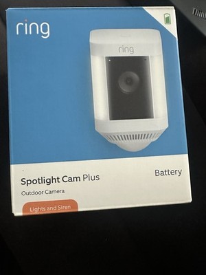 NEW Ring Spotlight Cam Plus Battery White Siren Surveillance Camera Amazon Alexa