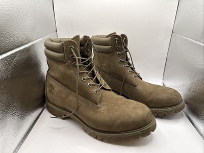 RARE TIMBERLAND DARK OLIVE 6'' DOUBLE COLLAR MEN'S SIZE 9 BOOTS A1KPG