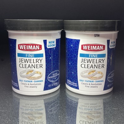 2 Jars - Weiman FINE Jewelry Cleaner 6-Ounce (x2) for Gold, Platinum & Diamonds