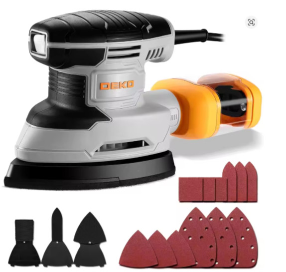 DEKO Corded Electric Mouse Palm Sander w/ Dust Collector Multi-Function
