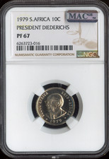 1979 South Africa 10 Cents NGC PF67 Presidents Diederichs Quality