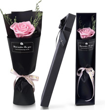Single Preserved Roses in a Gift Box - Real Forever Rose Flower with Greeting Ca