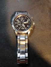 Fossil Dean Chronograph Quartz Men's FS4542 Stainless Steel Black Dial 45mm .