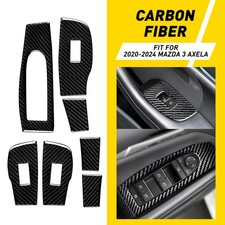 Front Rear Carbon Fiber Window Lift Switch Panel Cover For Mazda 3 Sport 2.5l