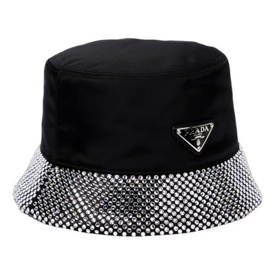 BRAND NEW PRADA RE-NYLON CRYSTAL EMBELLISHED HAT SIZE M luxury-women-prada-new-  main image 3