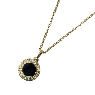 BVLGARI Necklace 350554 18K 750 Yellow Gold Onyx Black Women Logo