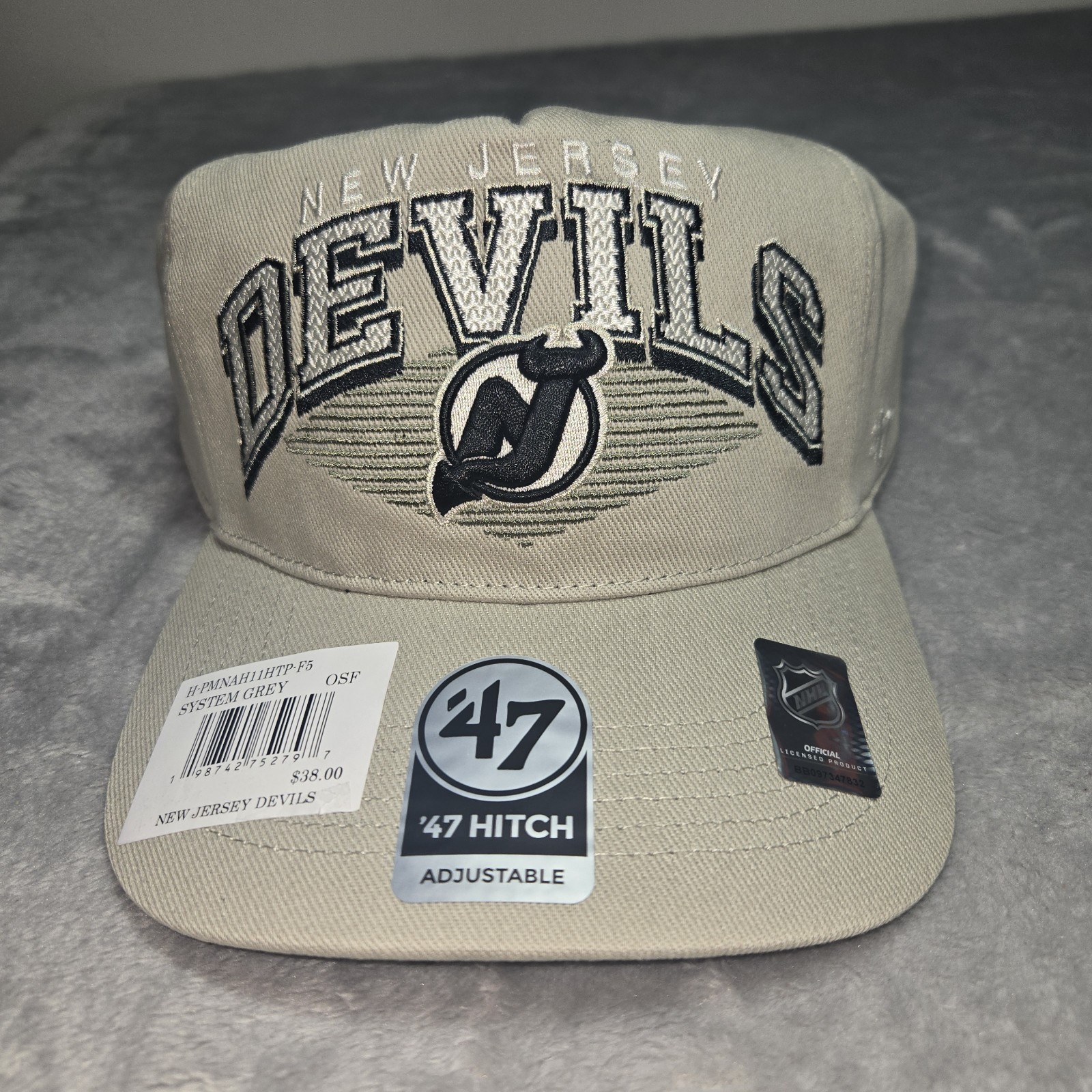 New Jersey Devil's '47 Brand Hitch Khaki Hat Cap Adjustable Snapback NHL Hockey