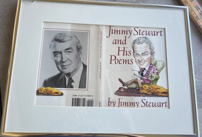 Jimmy Stewart Autographed Poem Book Dust Cover Framed