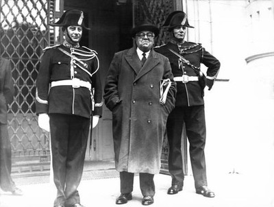 Agha Khan III leaving Palace League Nations where had just presid- 1937 Photo