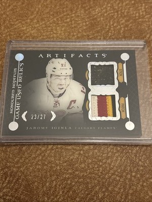 Jarome Iginla Artefakte 23/27 Patch und Stickkarte Upper Deck
