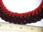 Vtg Multi Strand Orange/Cranberry Braided seed Bead Glass Choker Necklace 17" — photo 6