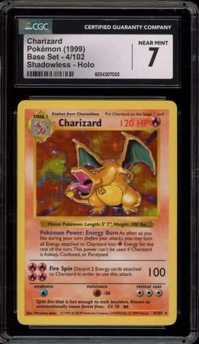 Pokemon Charizard Base Set Shadowless Holo Rare #4 CGC 7