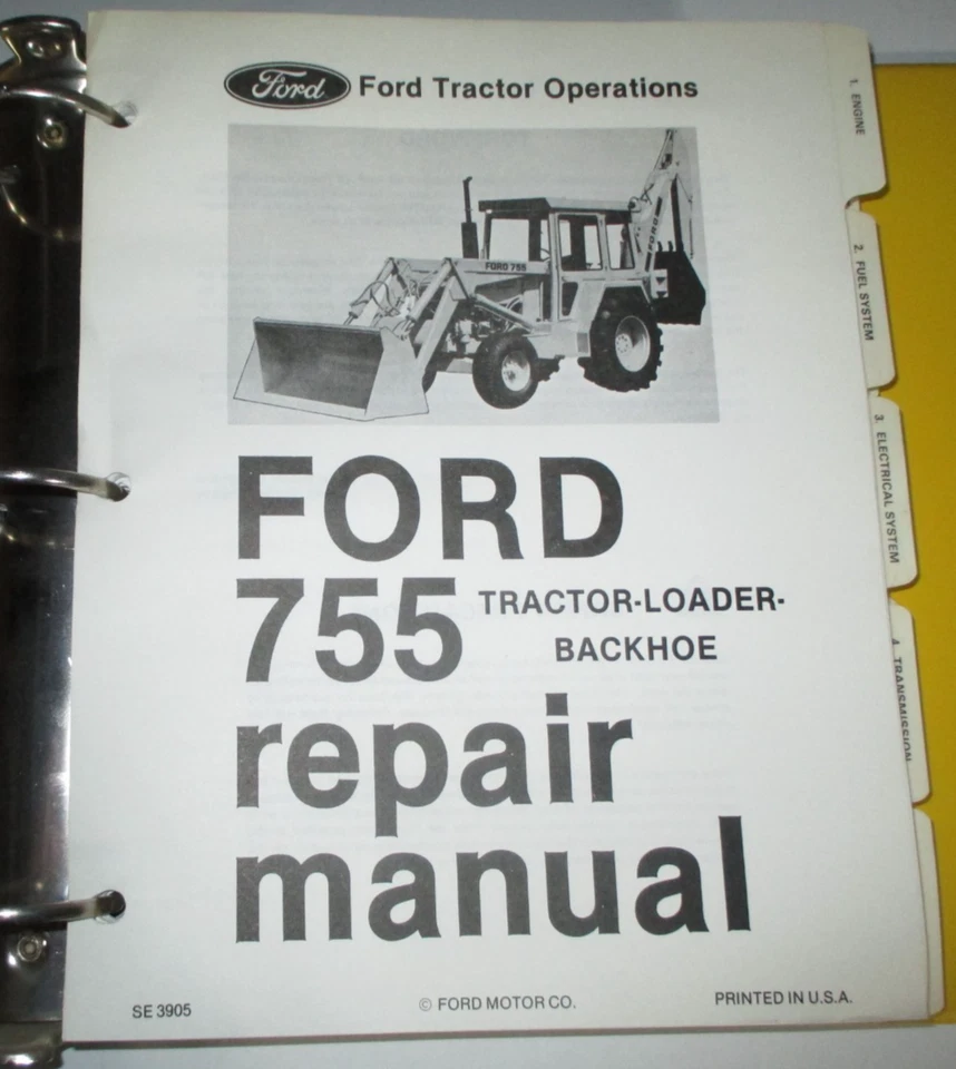 Ford 755 Tractor Cargadora Retroexcavadora Manual de Reparación Taller ¡MUY BUEN ORIGINAL! Foto 3 de 4