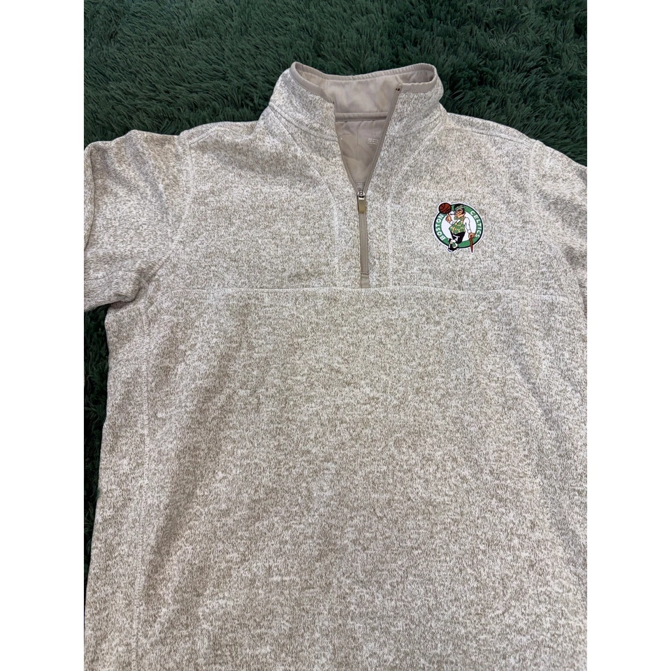 Boston Celtics Y2K Beige Pullover XL Pullover 1/4 Cremallera Suéter Sudadera Foto 4 de 4