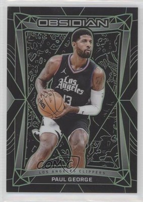 2023-24 Panini Obsidian Electric Etch Green /25 Paul George #78 3d3