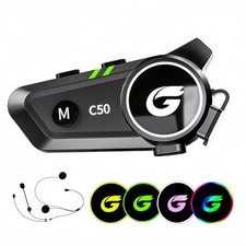 Zhongreat Motorcycle Helmet Bluetooth Headset with Stereo Sound, C50 2-Way 10...