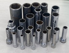 Lot of 26 Snap‑On Deep/Mixed Sockets, 1/4 Lot of 26 Snap‑On Deep/Mixed Sockets, 1/4