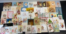 Vintage Christmas Cards Fronts ONLY Kids Children Scrapbooking Crafts Lot of 50