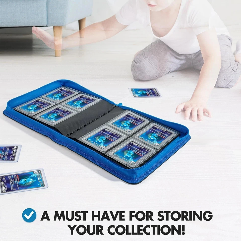 Carpeta Toploader, Almacenamiento de Carpeta de Tarjetas Coleccionables, 128 4 Bolsillos Cargador Superior Pokemon... Foto 4 de 4