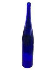 VTG Cobalt Deep Blue Large Glass Bottle  19" Tall  Heavy  Thick  MINT 