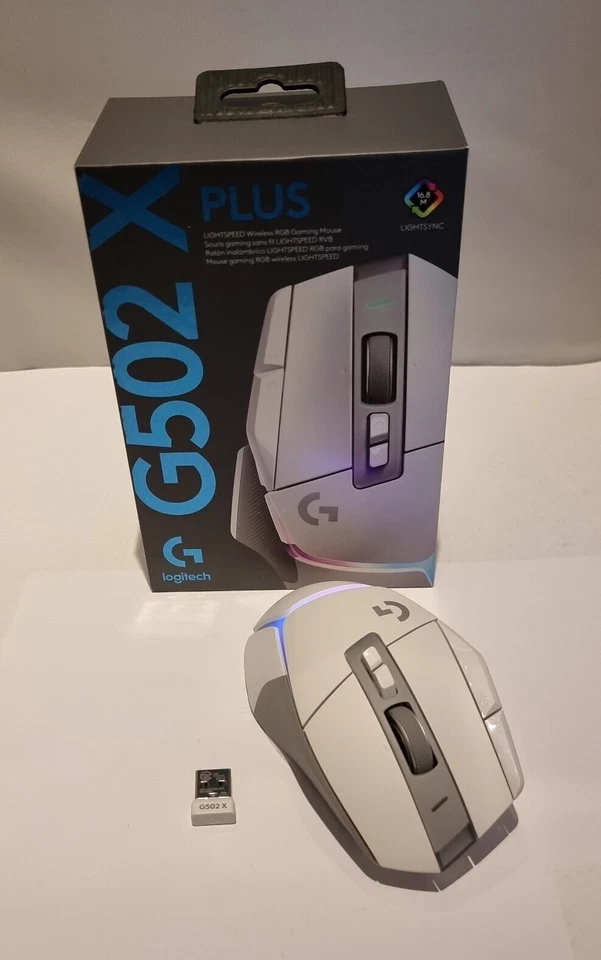 Logitech G502 X PLUS Gaming-Maus WEIß - Kabellos mit LIGHTFORCE, RGB & HERO 25K