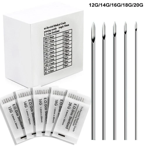 200/100/50pcs Piercing Needles Surgical Steel Disposable Body Piercing Needles E - product listing photo