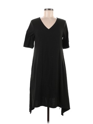 Spense Solid Black Casual Dress Size 1X (Plus) - 68% off | ThredUp