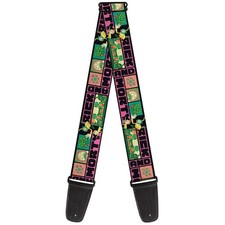 Buckle Down Rick and Morty Text Blocks Guitar Strap