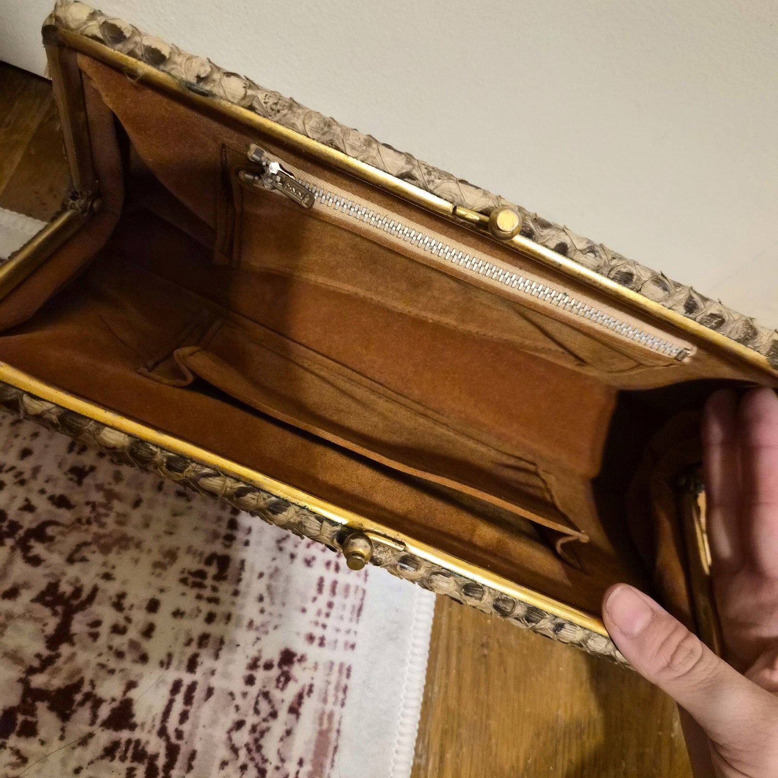 VTG Genuine Python Leather Classic Clutch Bag. Vi… - image 3