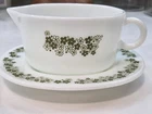 Vintage Pyrex Spring Blossom Crazy Daisy Design Gravy Boat With Plate