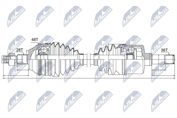 NTY NPW-FR-042 Antriebswelle Vorne Links FüR Ford-image