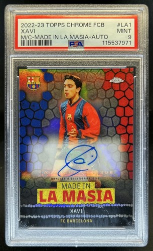 2022 Topps Chrome FC Barcelona: Mes Que Un Club Xavi La Masia Auto #LA-1 PSA 9