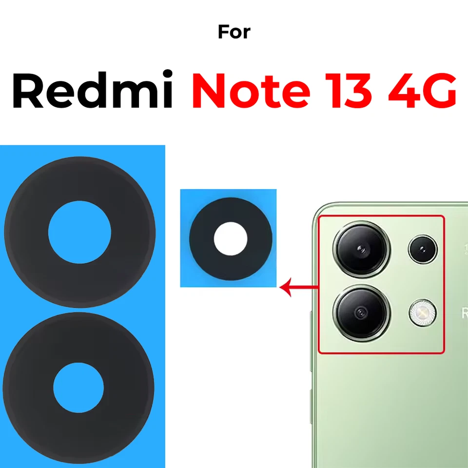 XOTEK Kamera Glas für Xiaomi Redmi Note 13 4G Kameralinse Scheibe Camera Glass Lens