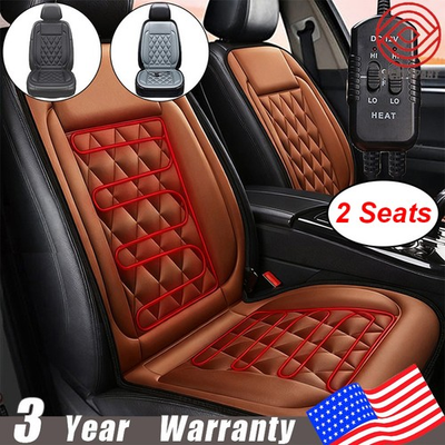 #ad 2x Universal Car Seat Heater Heated Cover Cushion Winter Heating Warmer Pad 12V $33.99