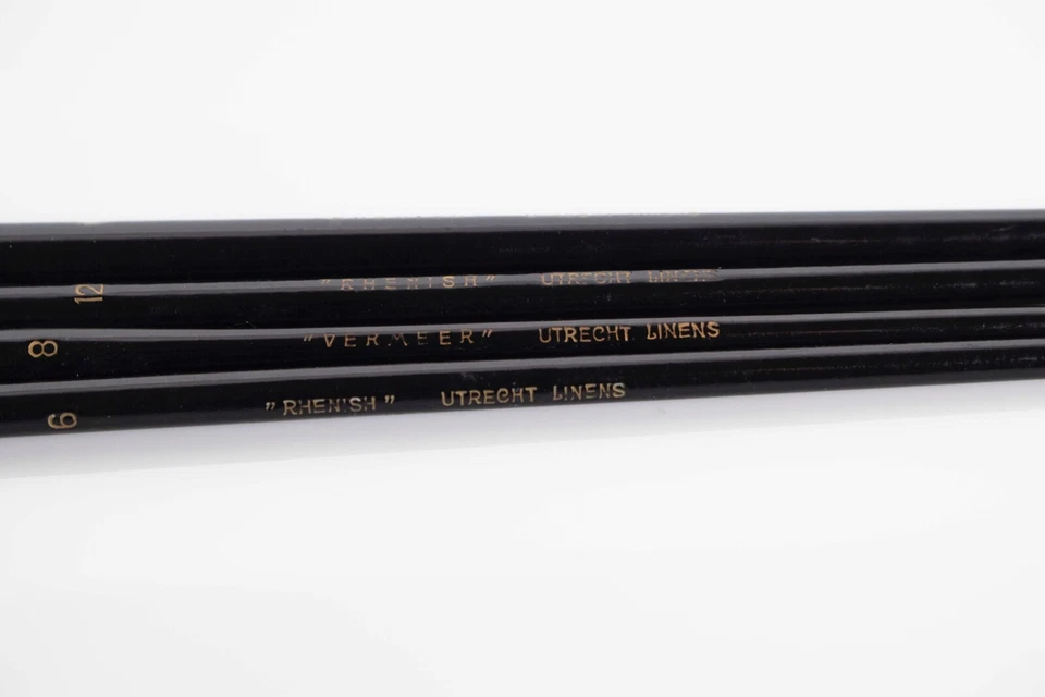 Raro Utrecht Rhenish Linens Red Sable Cepillo Lote de 4 Talla 6 8 12 16 W. Alemania Foto 4 de 4